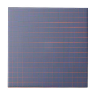 Kühle Navyblau- und Terrakotta-Karo-Muster Fliese