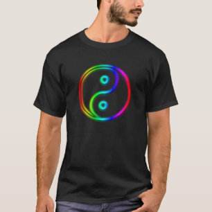 Kühle Neonlichtfarben Yin Yang T-Shirt