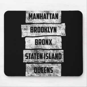 Kühle New York City 5 Stadtbezirke, New York New Y Mousepad