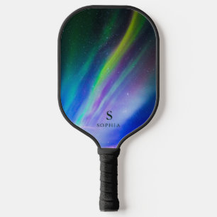 Kühle Nordlichter Aurora Borealis Monogramm Pickleball Schläger