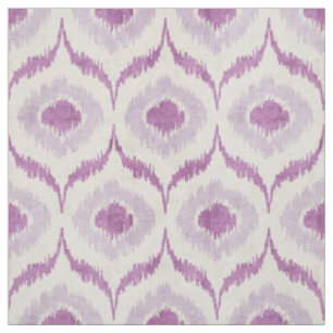 Kühle Orchideen-Lila und weiße Ikat-Stammesmuster Stoff