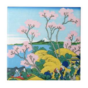 Kühle orientalische japanische Hokusai Fuji Aussic Fliese