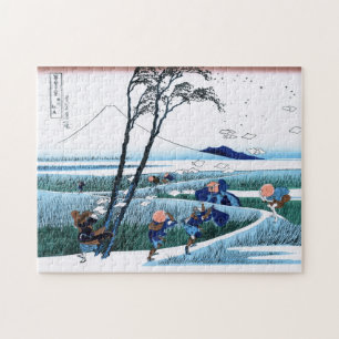 Kühle orientalische japanische Hokusai Fuji-Blick Puzzle