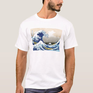 Kühle orientalische japanische Hokusai-Fuji-Blick- T-Shirt