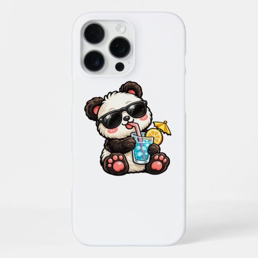 Kühle Panda-Drinks iPhone Hülle (Rückseite)