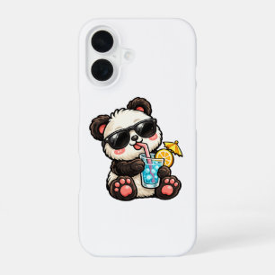 Kühle Panda-Trinkmischung iPhone 16 Hülle