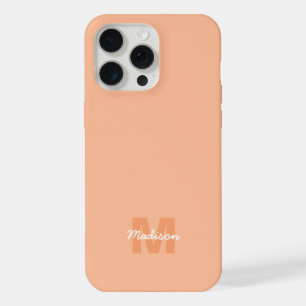 Kühle Pastell-Pfirsichfarbe mit individuellem Mono iPhone 15 Pro Max Hülle