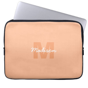 Kühle Pastell-Pfirsichfarbe mit individuellem Mono Laptopschutzhülle