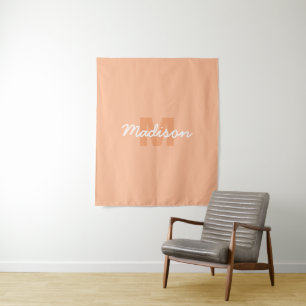 Kühle Pastell-Pfirsichfarbe mit individuellem Mono Wandteppich