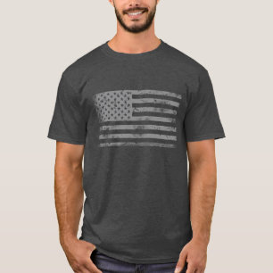Kühle patriotische silbergraue amerikanische Flagg T-Shirt