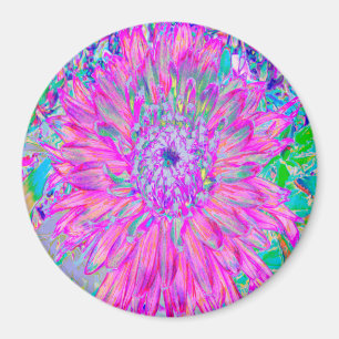 Kühle pinkblaue und lila künstlerische Dahlienblüt Magnet