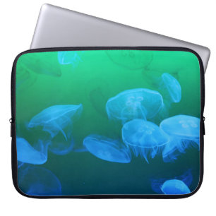 Kühle Quallen Grün Blau Verlauf Laptopschutzhülle