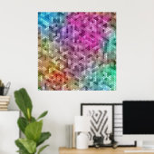 Kühle Regenbogenfarben-Mosaik Poster (Heimbüro)