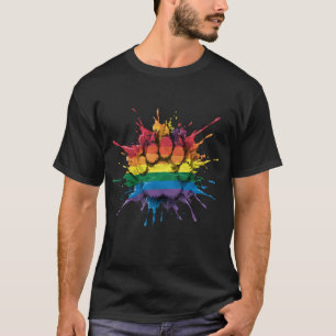 Kühle Regenbogenfarben Spritzer Bärenklaue Bärenst T-Shirt