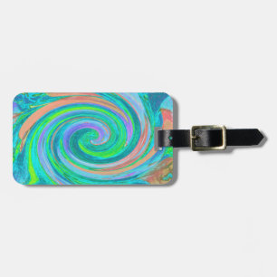 Kühle Retro-Aquamarine- und Korallen-Liquid-Art-Sw Gepäckanhänger