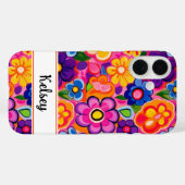 Kühle Retro-Blumen Personalisiert Case-Mate iPhone Hülle (Rückseite (Horizontal))