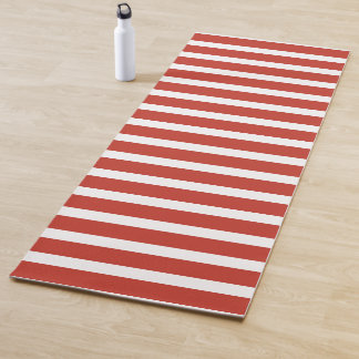 Kühle Retro-Rot-Weiß-Streifen Yogamatte