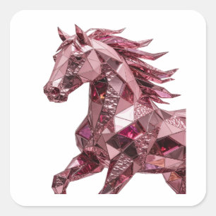 Kühle rosa abstrakte Sticker-Kunst Quadratischer Aufkleber