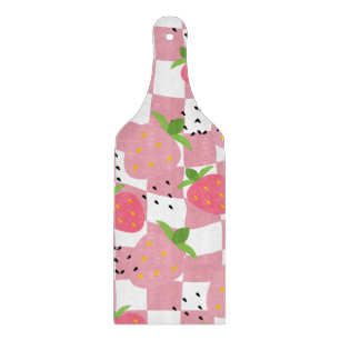 Kühle rosa Küchen Erdbeeren Karomuster Schneidebrett
