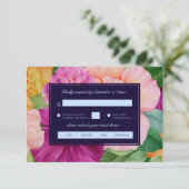 Kühle Rose mit Aquarellfarben RSVP Karte (Stehend Vorderseite)