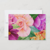 Kühle Rose mit Aquarellfarben RSVP Karte (Rückseite)