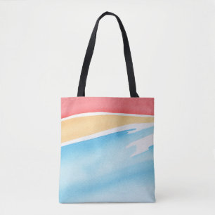Kühle rote orange und blaue Wasserfarbstriche Tasche