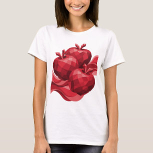 Kühle rote rote Äpfel modernes Design T-Shirt