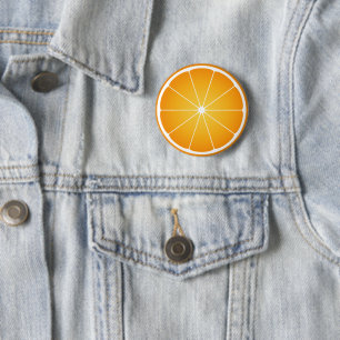 Kühle saftige Orangenscheibe Sommer Button