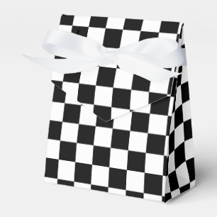 Kühle Schwarz-Weiß-Schachbrett-Flaggen-Muster Geschenkschachtel