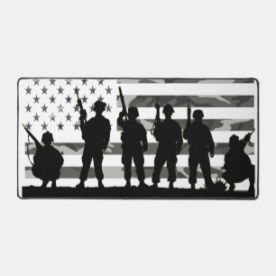 Kühle Schwarz-Weiß-Tarnung amerikanische Flagge So Schreibtischunterlage