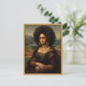 Kühle schwarze Mona Lisa Postkarte (Stehend Vorderseite)