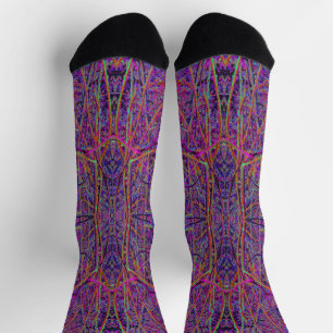 Kühle schwarze und rosa abstrakte Zweigmuster Socken