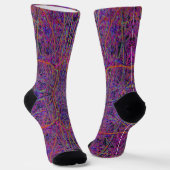 Kühle schwarze und rosa abstrakte Zweigmuster Socken (Gewinkelt)