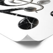Kühle Silber MUSIC IN MOTION Text Design Poster (Ecke)