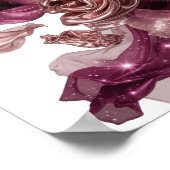 Kühle silberne FABRIC ROSES Design Poster (Ecke)