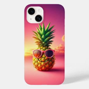 Kühle Sommer-Ananas mit rosaroter Sonnenbrille - G Case-Mate iPhone 14 Hülle