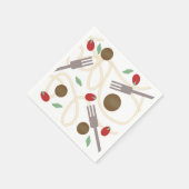 Kühle Spaghetti-Fleischbällchen-Muster Serviette (Ecke)