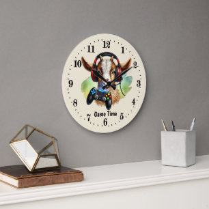 Kühle Spielzeit anpassbare Ziege Große Wanduhr