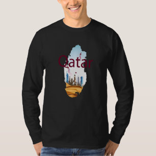 Kühle State of Qatar Skyline-Illustration Grafik D T-Shirt