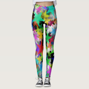 Kühle Sterne Regenbogen Schnee Leggings