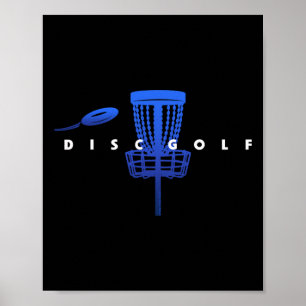 Kühle stilisierte Disc-Golf mit Korb und Disc - Di Poster