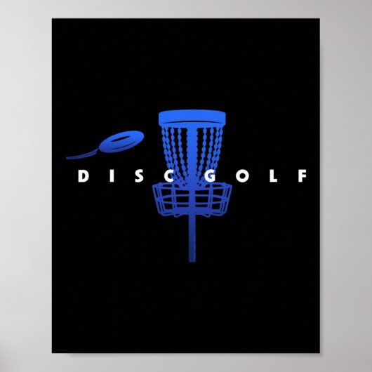 Kühle stilisierte Disc-Golf mit Korb und Disc - Di Poster (Vorne)