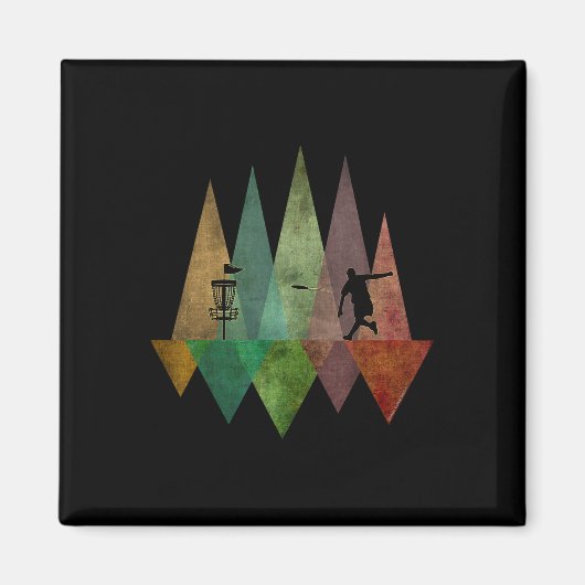 Kühle stilisierte geometrische Disc Golf  Magnet (Vorne)