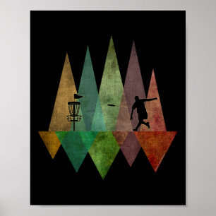 Kühle stilisierte geometrische Disc-Golf Poster