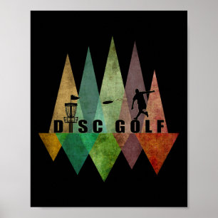 Kühle stilisierte geometrische Disc-Golf-Skizze un Poster