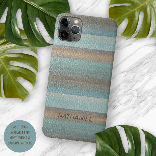 Kühle, stilvolle, künstlerische Leder-Optik-Streif Case-Mate iPhone Hülle