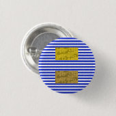 Kühle Streifen Blau Gold Geometrisch  Button (Vorne & Hinten)
