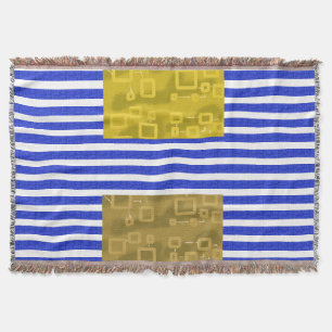 Kühle Streifen Blau Gold Geometrisch  Decke