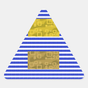 Kühle Streifen Blau Gold Geometrisch Dreieckiger Aufkleber