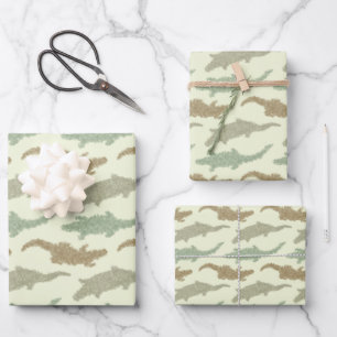 Kühle Tarno-Alligatoren - nahtloses Muster. Geschenkpapier Set